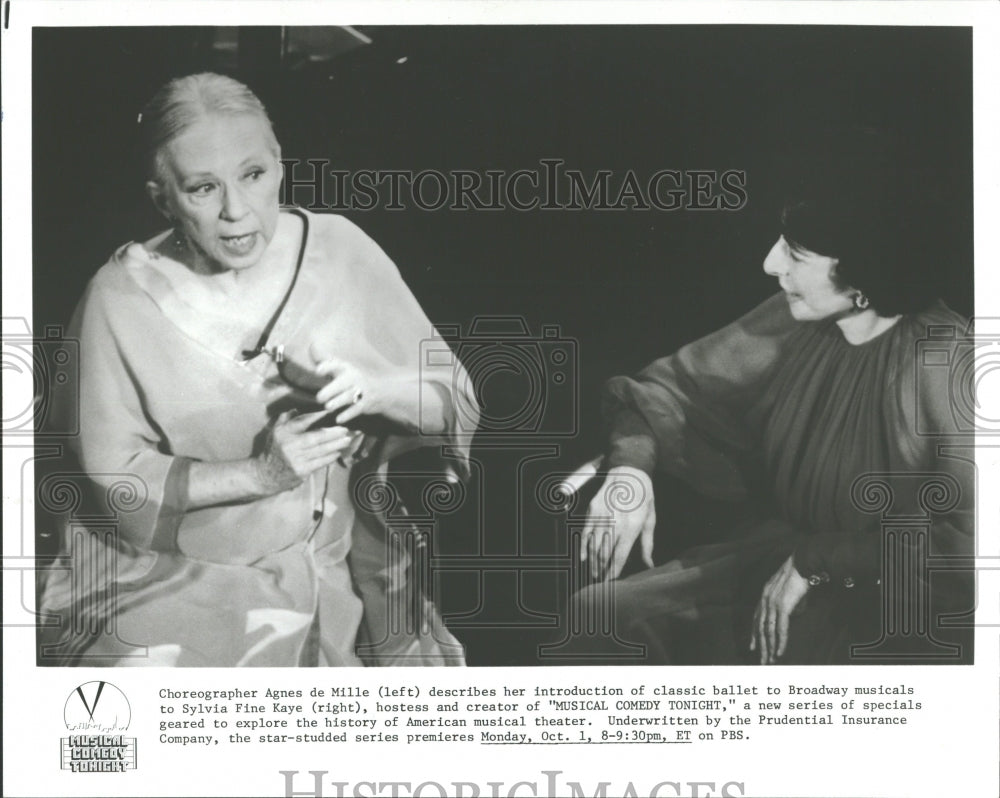 1979 Press Photo Sylvia Fine Kaye Agnes DE Mille Ballet - RRV28917 - Historic Images