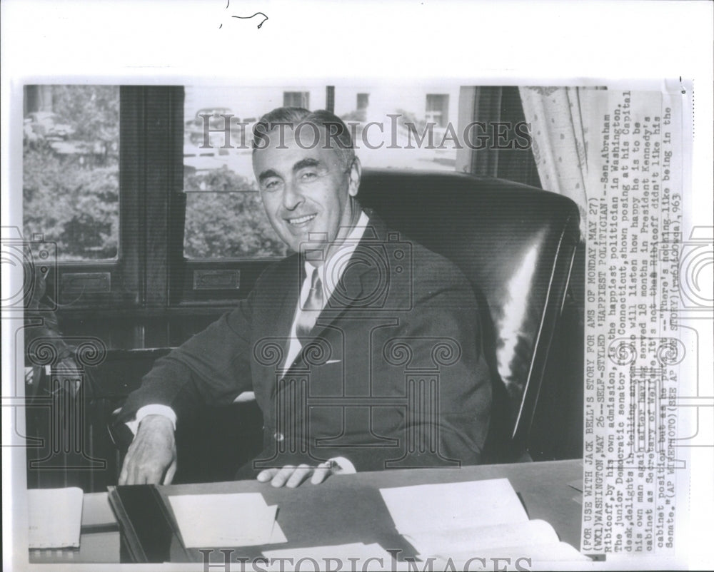 1963 Press Photo Abraham Ribicoff Politician - RRV28995 - Historic Images