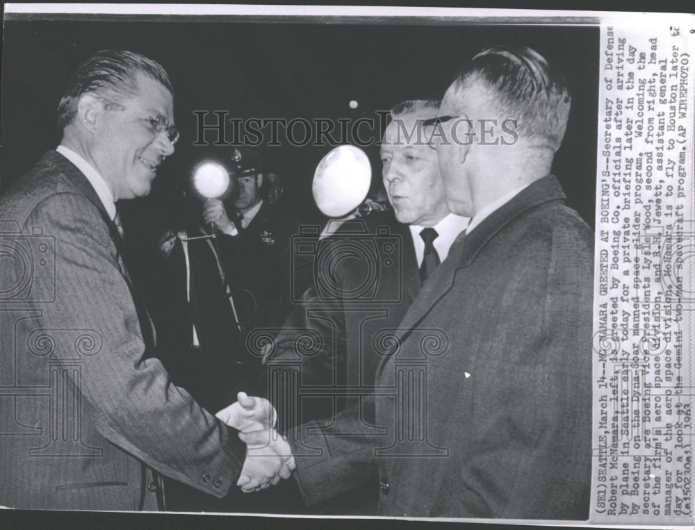 1963 Press Photo Robert McNamara Boeing Co Officials - RRV29229 - Historic Images