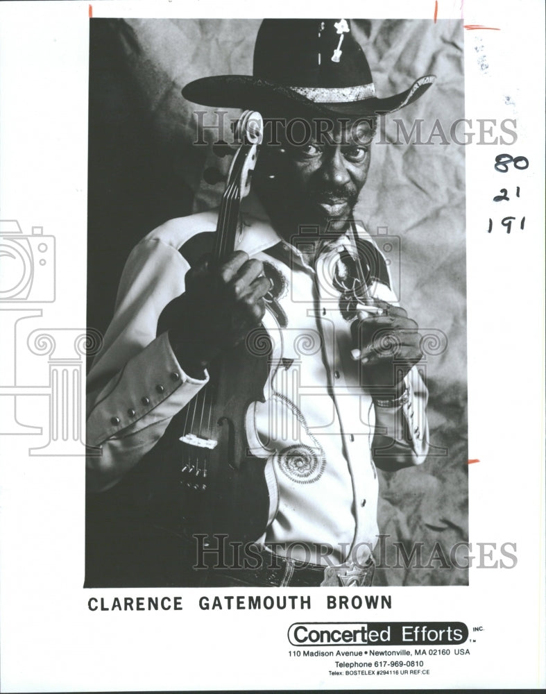 1988 Press Photo Clarence Gatemouth Brown Musician - RRV29369 - Historic Images