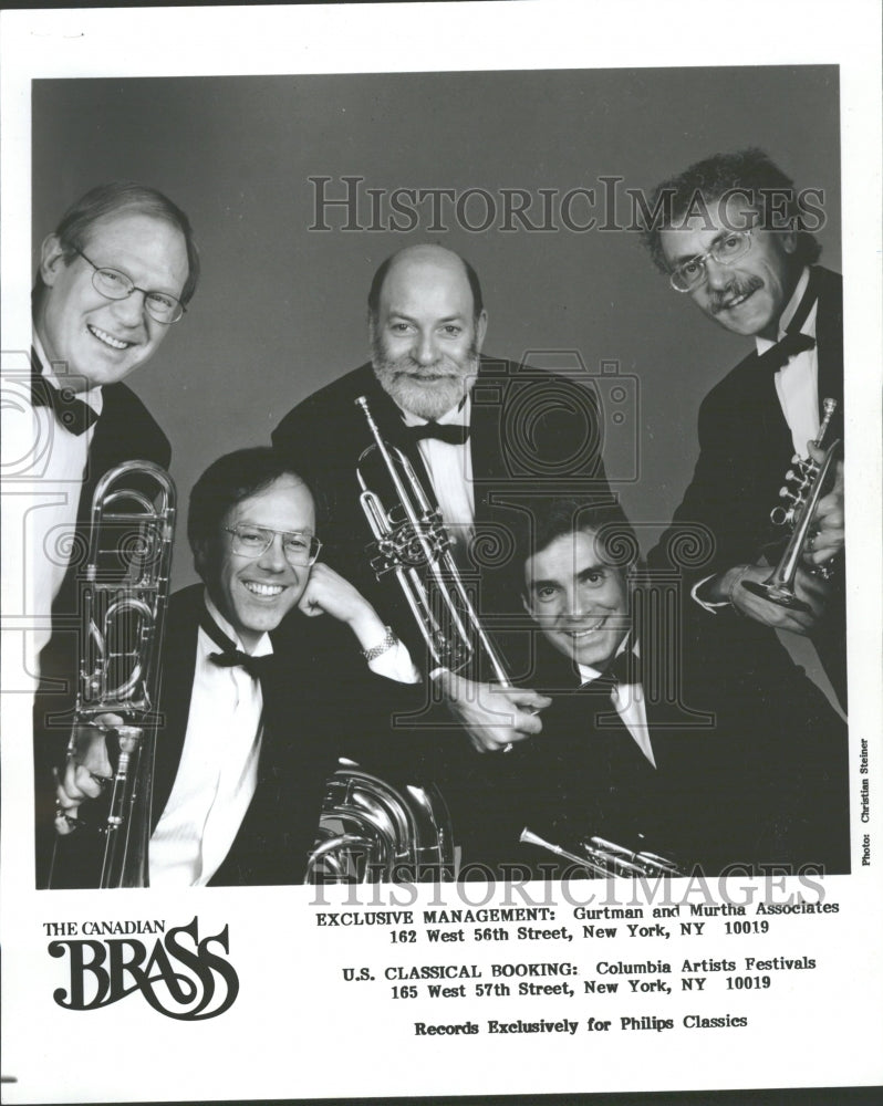 1991 Press Photo Canadian Brass Brass Quintet Musicians - RRV29977 - Historic Images