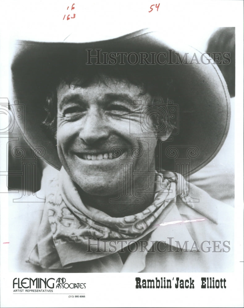 1986 Press Photo Ramblin' Jack Elliott Folk Singer - RRV30041 - Historic Images
