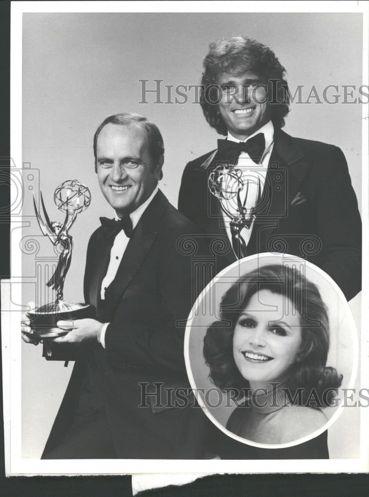 1980 Press Photo Bob Newhart Michael Landon Emmy Award - RRV30849 - Historic Images