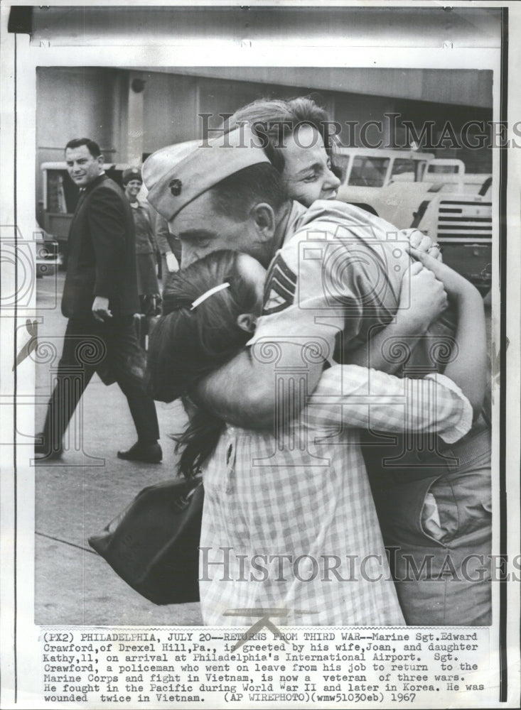 1967 Sgt Edward Crawford wife Joan Kathy-Historic Images