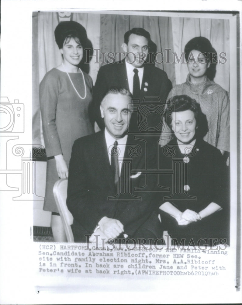 1962 Senator Abraham Ribicoff Jane Peter - Historic Images