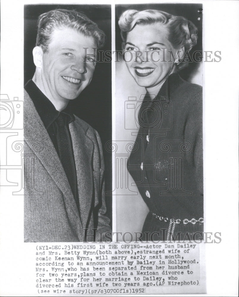 1952 Dan Dailey and Betty Wynn Will Marry - Historic Images