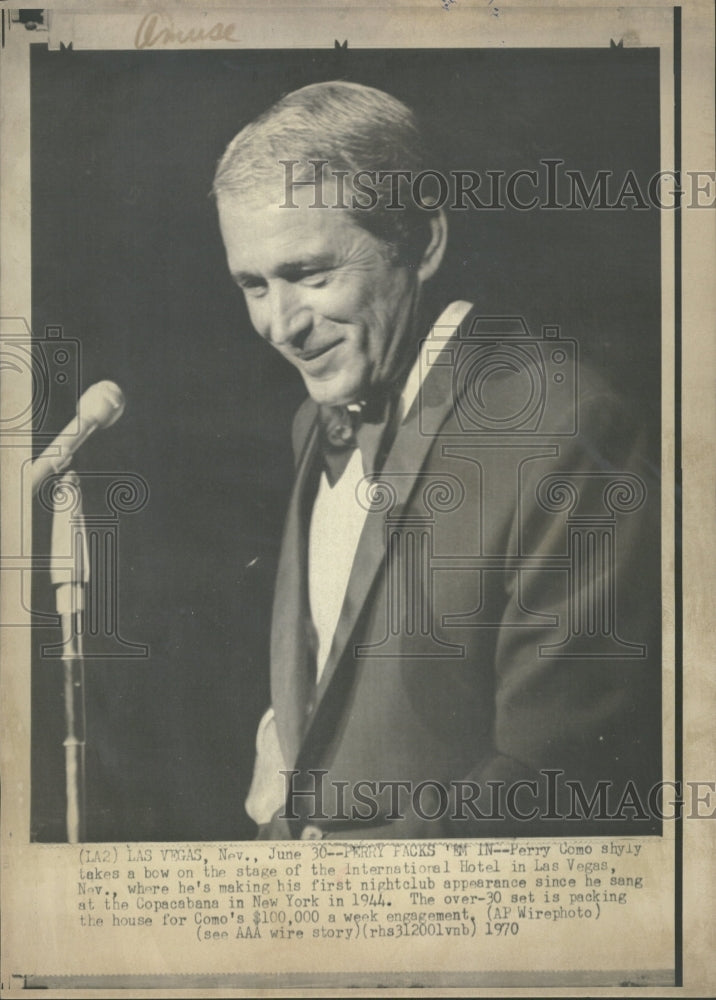 1970 Press Photo Perry Como Television Person Singer - RRV32301 - Historic Images