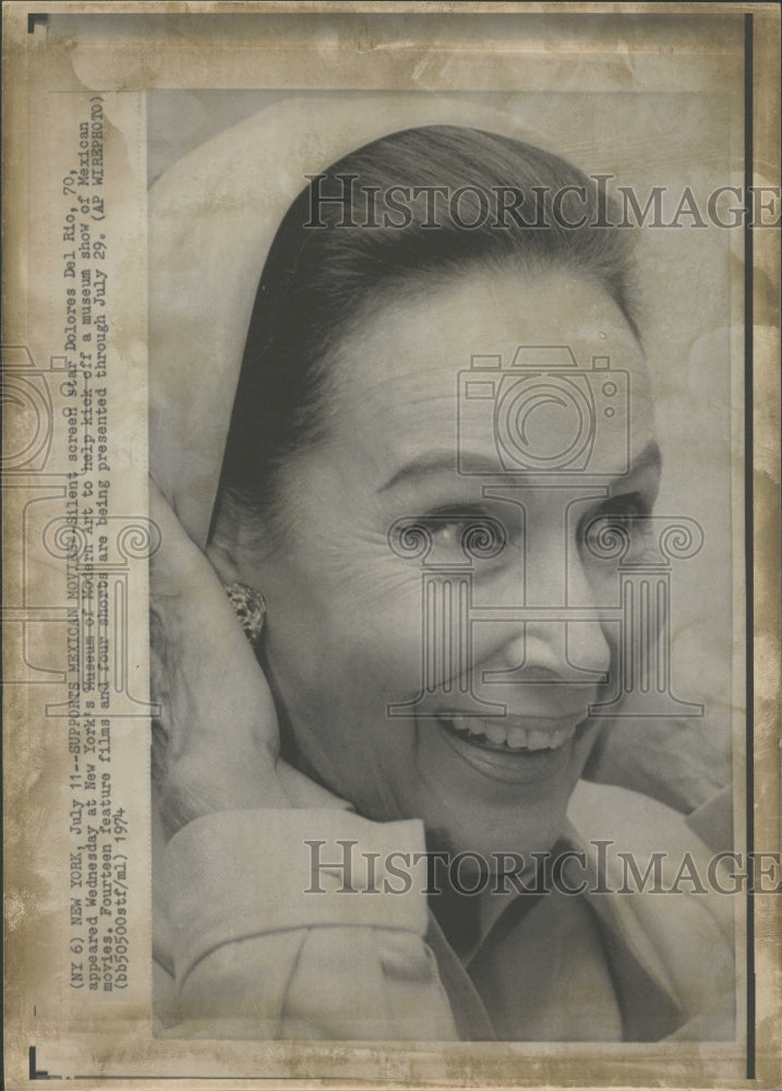 1974 Press Photo Silent screen star Dolores Del Rio - RRV32371 - Historic Images