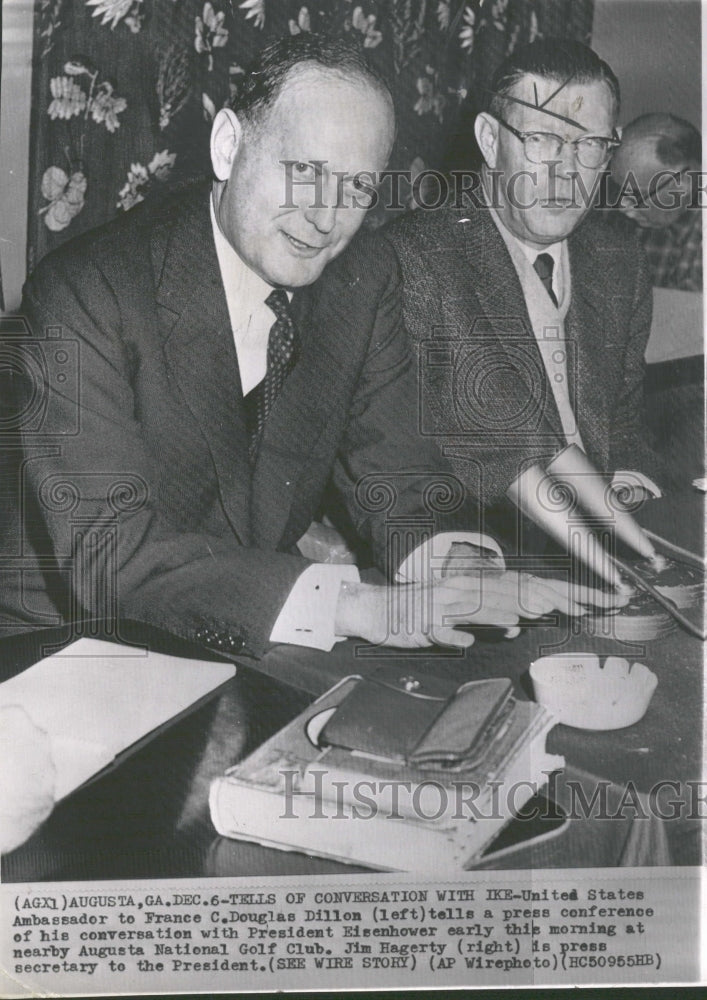 1959 Press Photo France Douglas Dillon Pres Eisenhower - RRV32737 - Historic Images