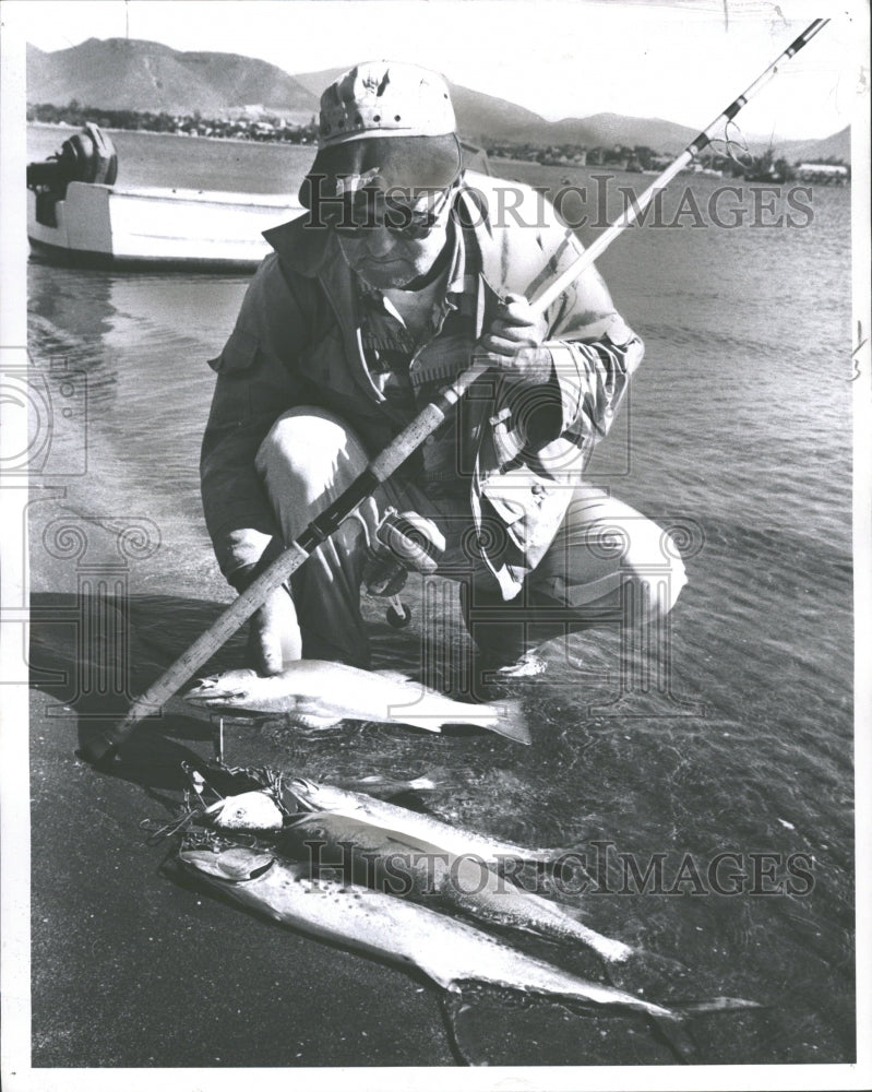 1961 Rover Stirng Fisherman Sea Trout Post - Historic Images