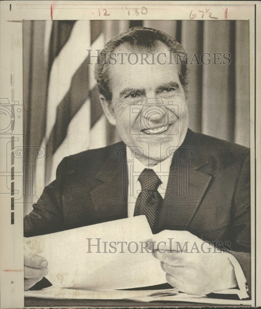 1973 President Nixon speech energy - Historic Images