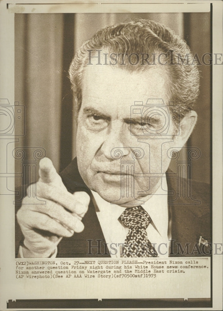 1973 President Nixon Question Conference - Historic Images