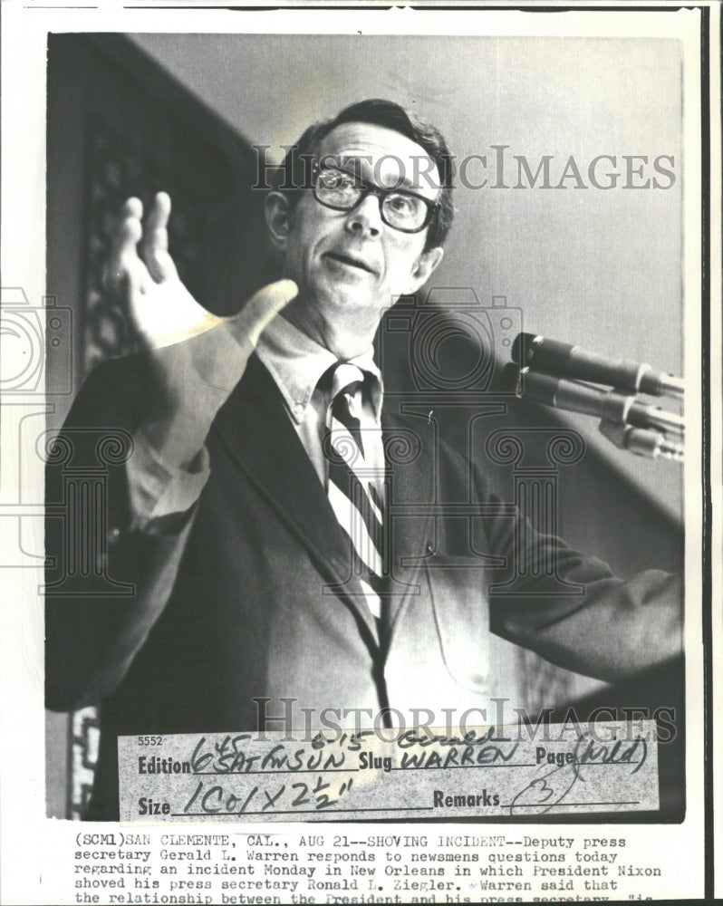 1973 Press Secretary Gerald L Warren Journ - Historic Images