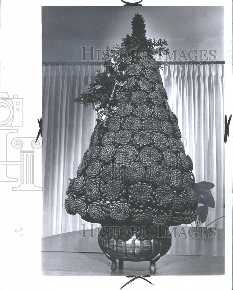 1974 Christmas Decoration Pine Cones - Historic Images