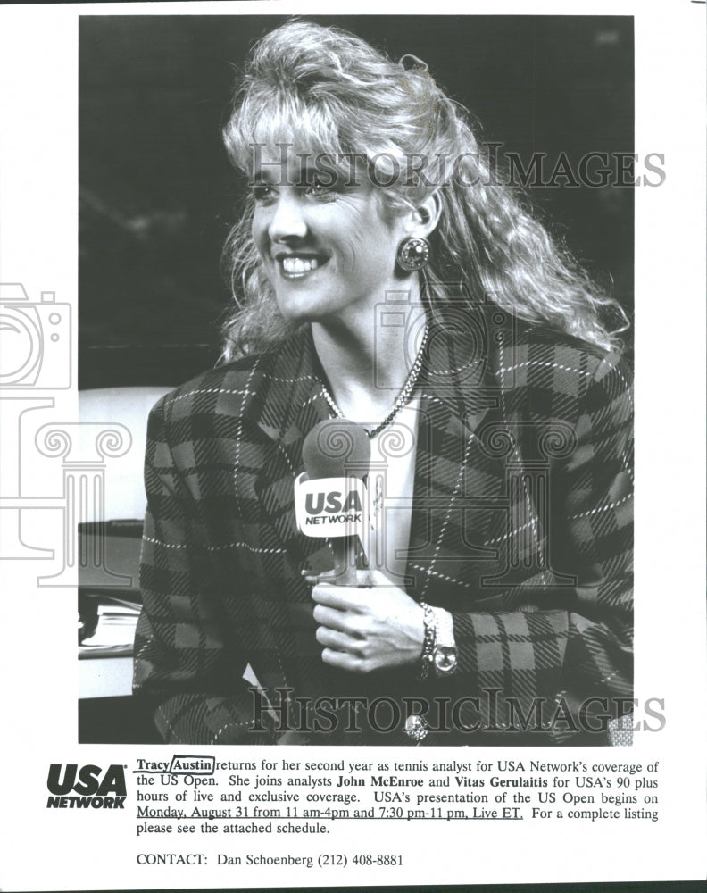 1990 Photo USA Network Tennis Analyst Tracy Austin - Historic Images