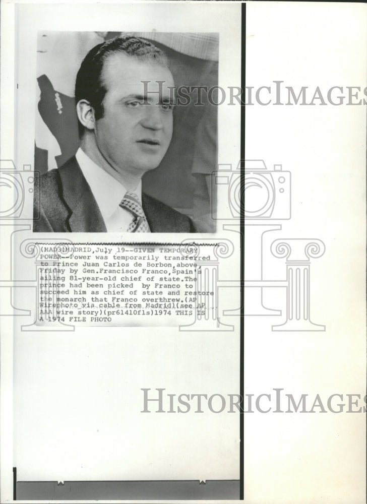 1974 Press Photo Spain Juan Carlos De Barbon - RRV34673 - Historic Images