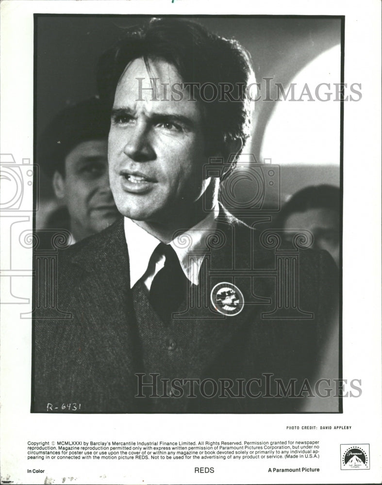 1982 Press Photo Warren Beatty play radical journalist - RRV34901 - Historic Images