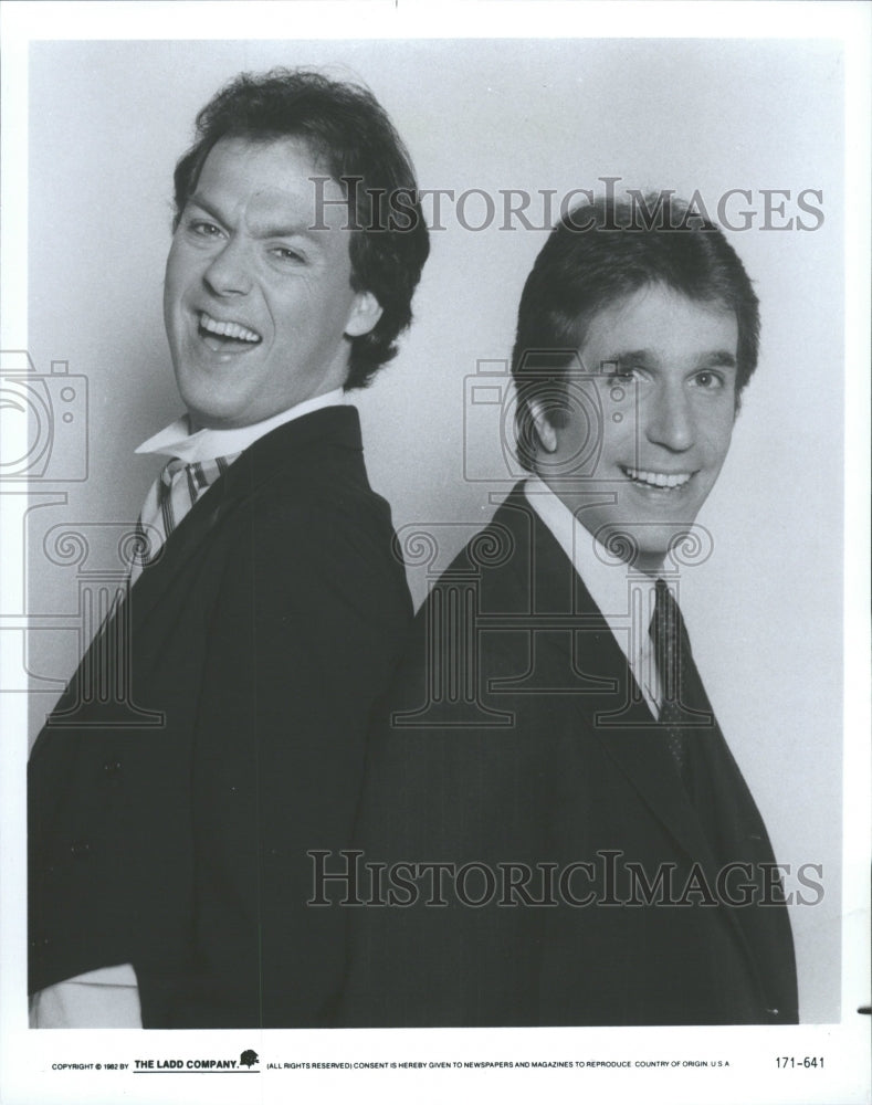 1982 Press Photo Michael Keaton Henry Winkler - RRV35173 - Historic Images