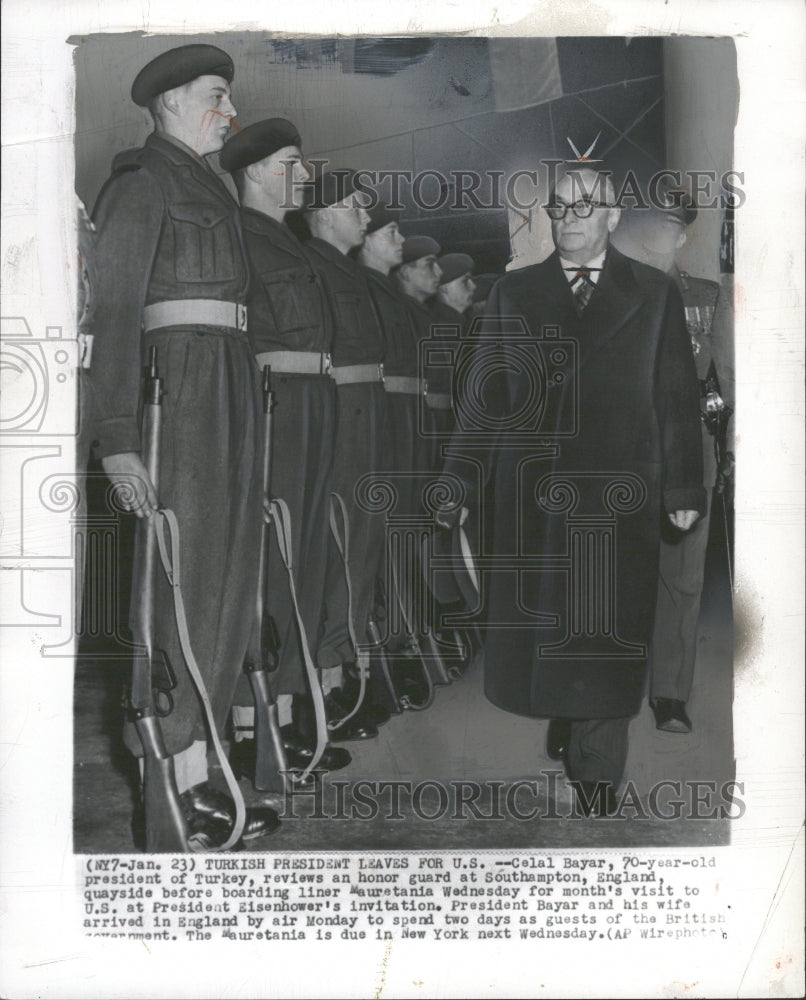 1954 Turkish President Celal bayar-Historic Images