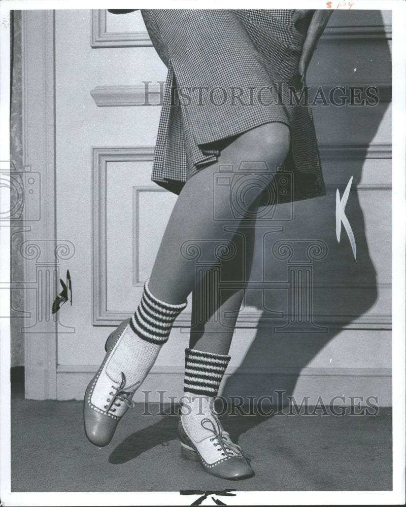 1973 Short strip ankle socks - Historic Images