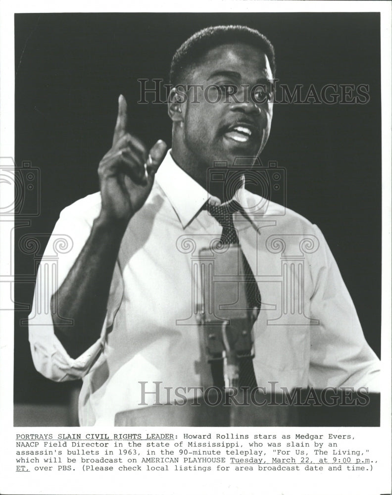 1983 Photo Actor Howard Rollins In &quot;For Us, The Living&quot; - RRV36127 - Historic Images