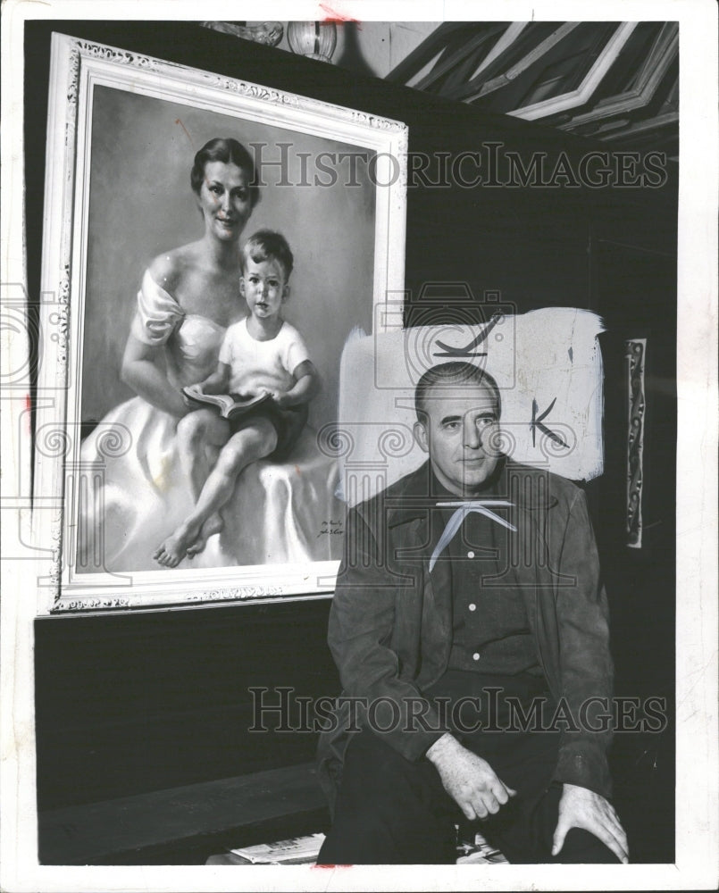 1955 Press Photo John Coppin Artist - Historic Images