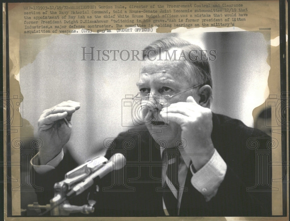 1972 Gordon Rule Director Procurement Navy - Historic Images