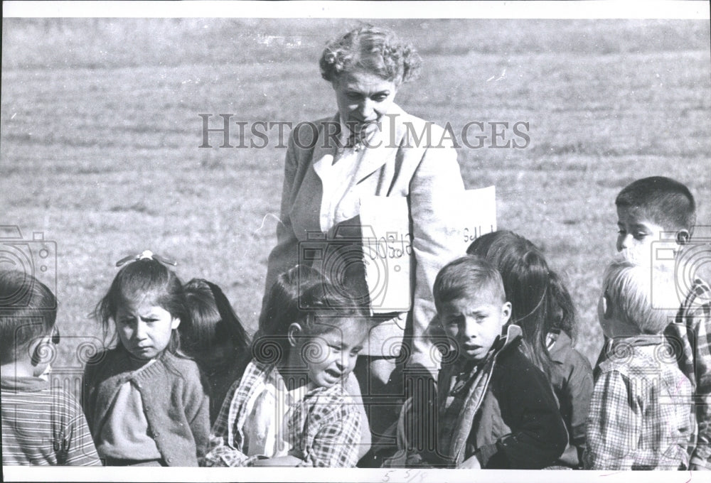 1961 Walpole Island School Children Teacher - Historic Images