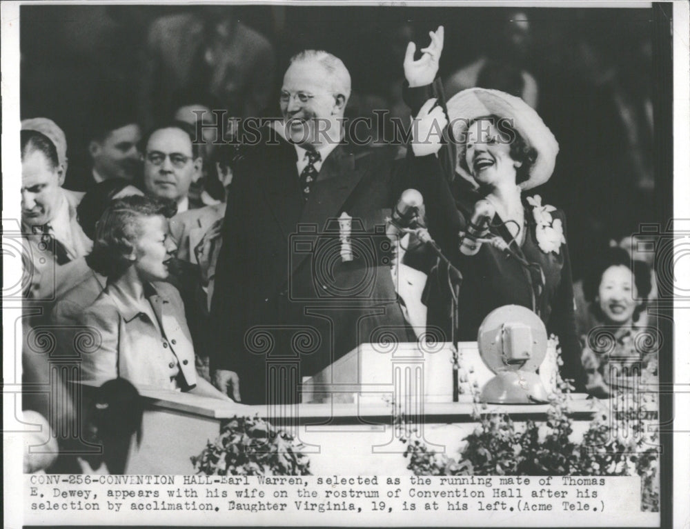 1948 Convention Hall Earl Warren Appearance - Historic Images