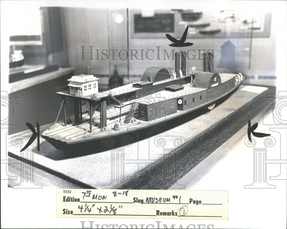 1975 Press Photo Model Ship Bob Lee Dossin Museum - RRV37137 - Historic Images