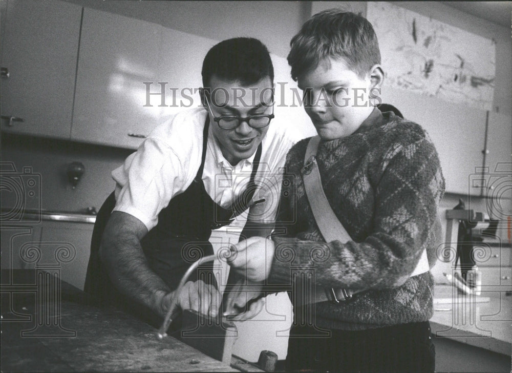 1966 Press Photo Disturbed Children Working - RRV37193 - Historic Images