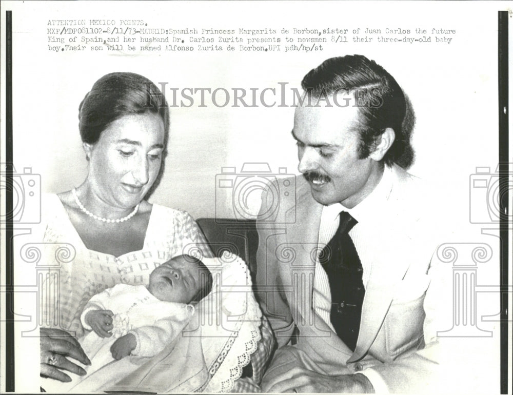 1973 Press Photo Margarita De Borbon Juan Carlos Spain - RRV37499 - Historic Images