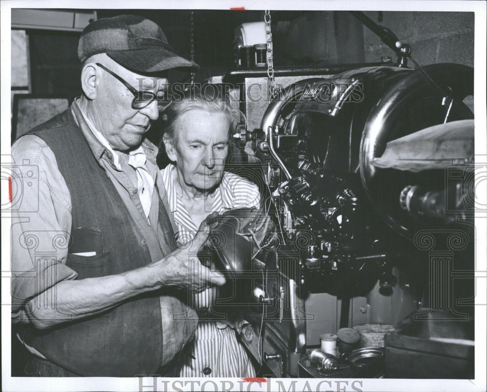 1955 Henry Clark Wife Clothing Shoe Repair - Historic Images