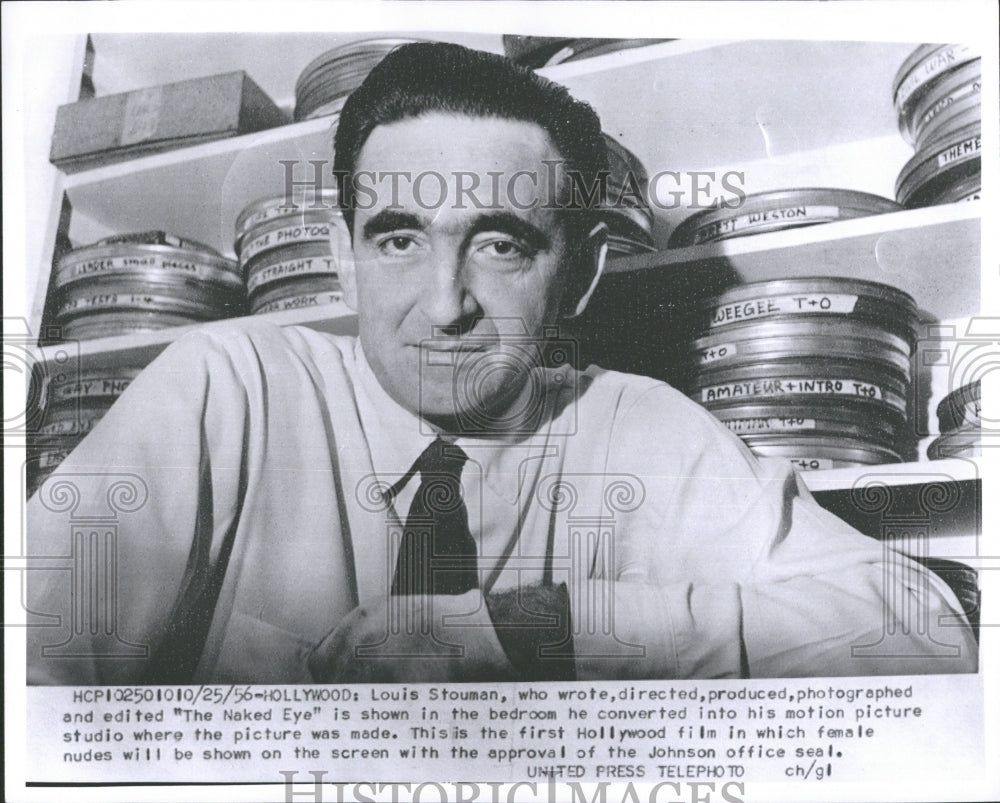 1956 Press Photo Director/producer Louis Stoumen - RRV38061 - Historic Images