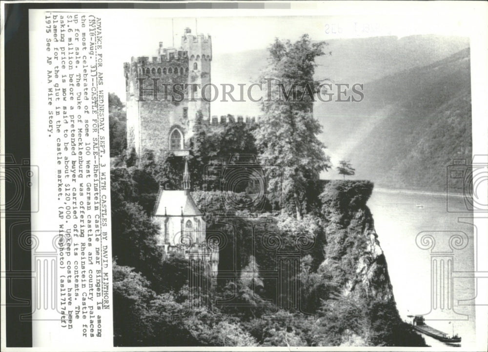 1975 Press Photo Rheinstein Castle Bingen Germany - RRV38283 - Historic Images