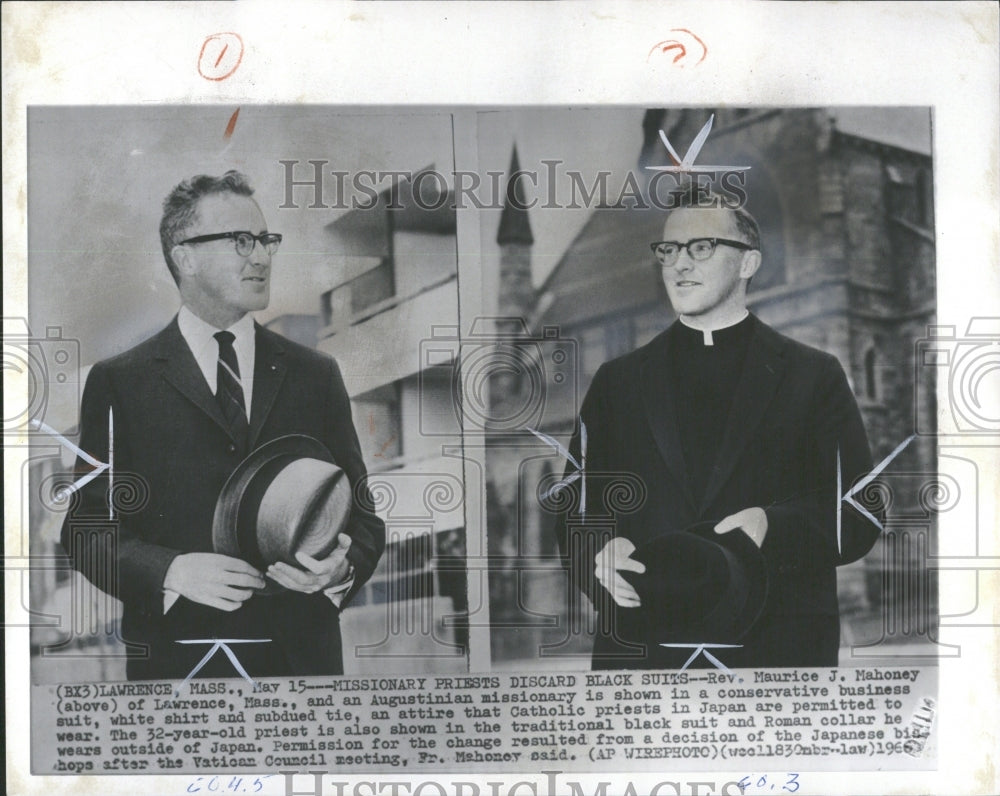 1966 Press Photo Priests wear business suits in Japan. - Historic Images