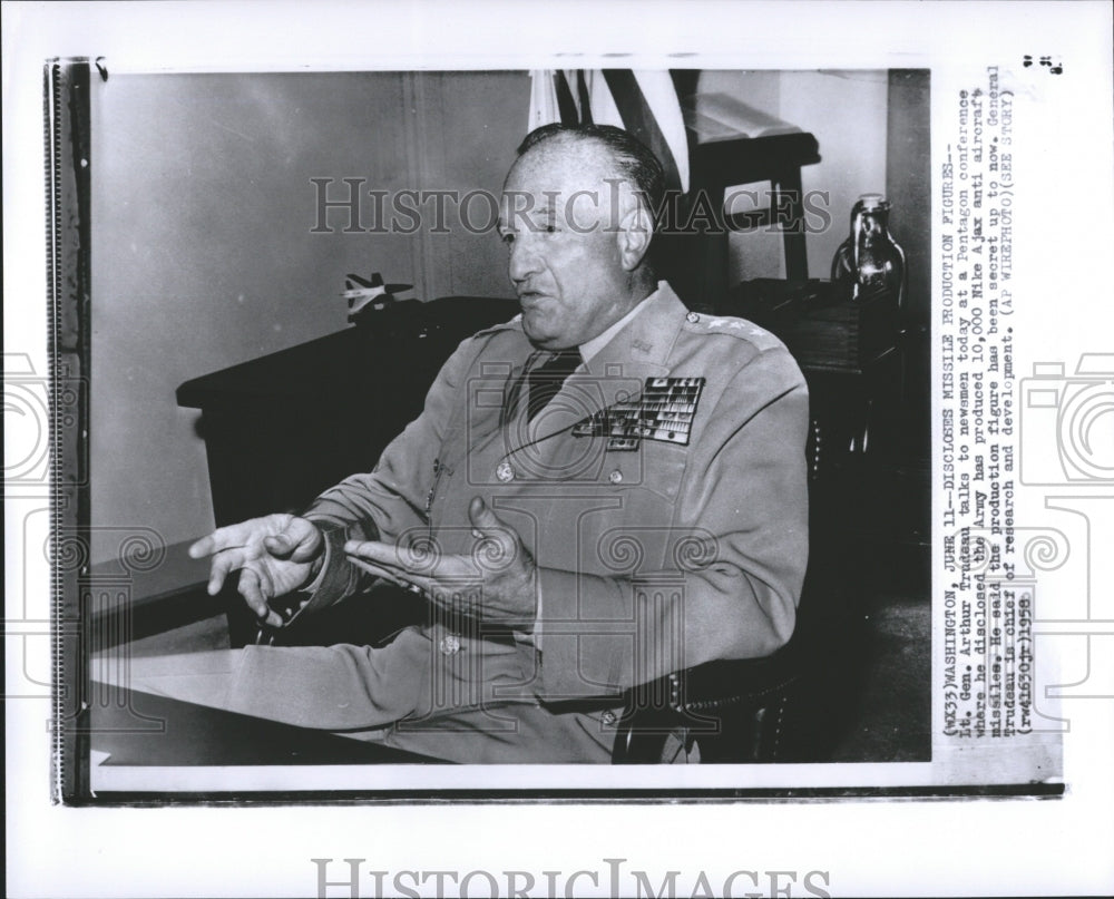 1958 Lt. Gen. Arthur Trudeau - Historic Images