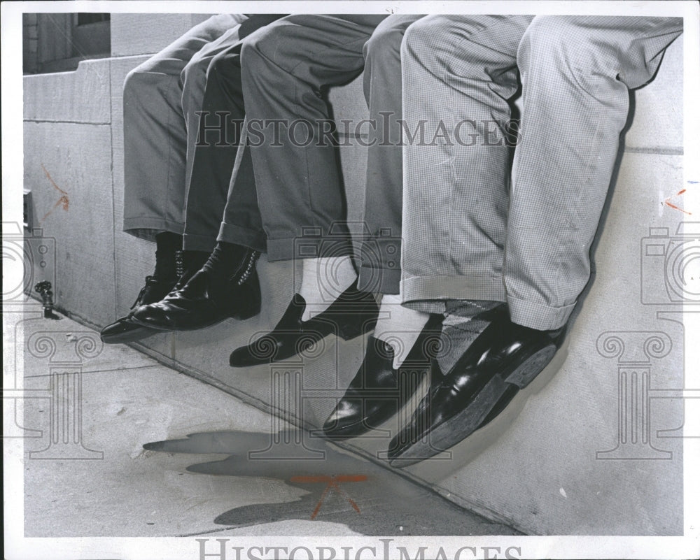 1961 Press Photo Freemont Michigan men shoes charity - RRV38651 - Historic Images