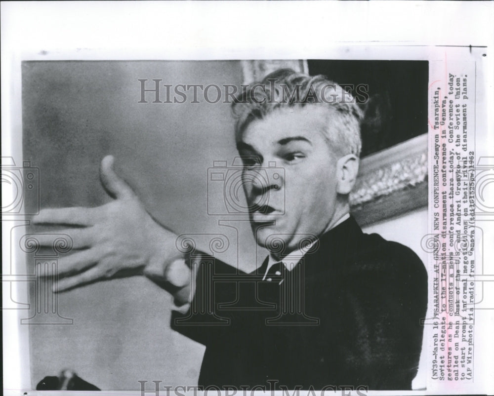 1962 Press Photo Disarmament Delegate Tsarapkin News - RRV38999 - Historic Images