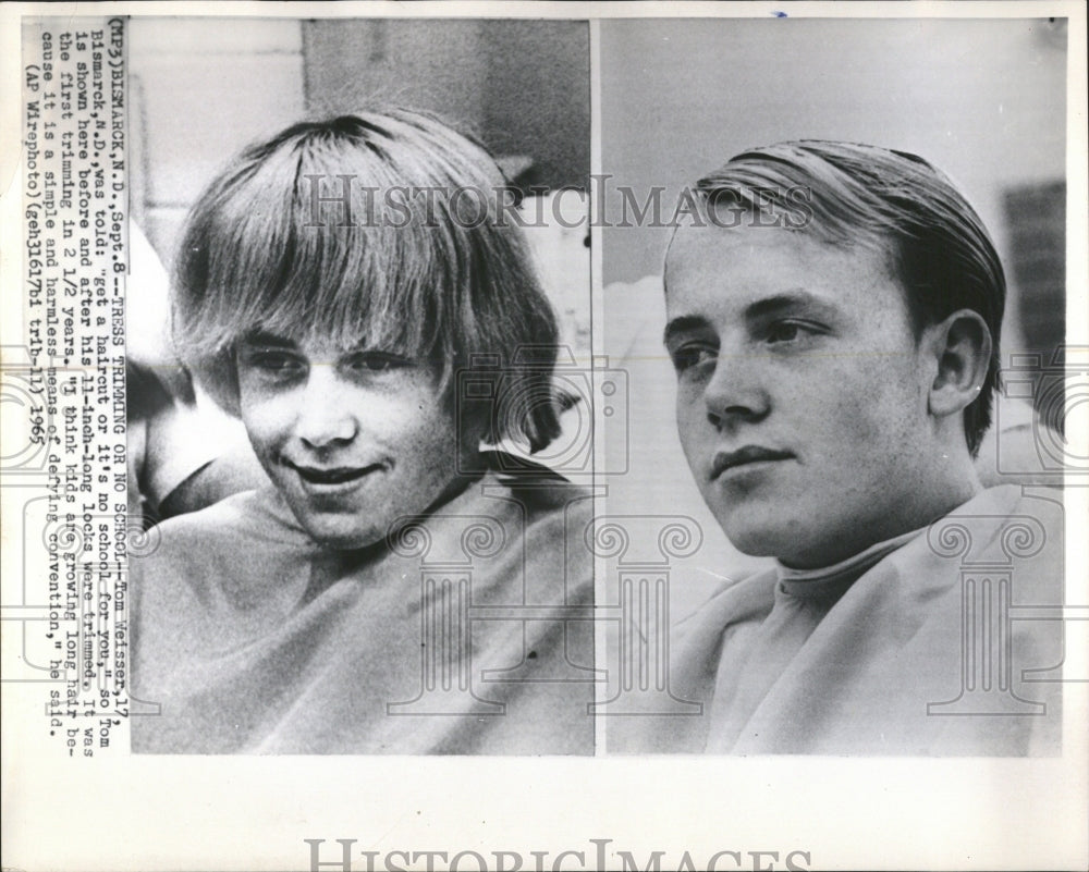 1965 Tom Weisser Ordered To Cut Long Hair-Historic Images