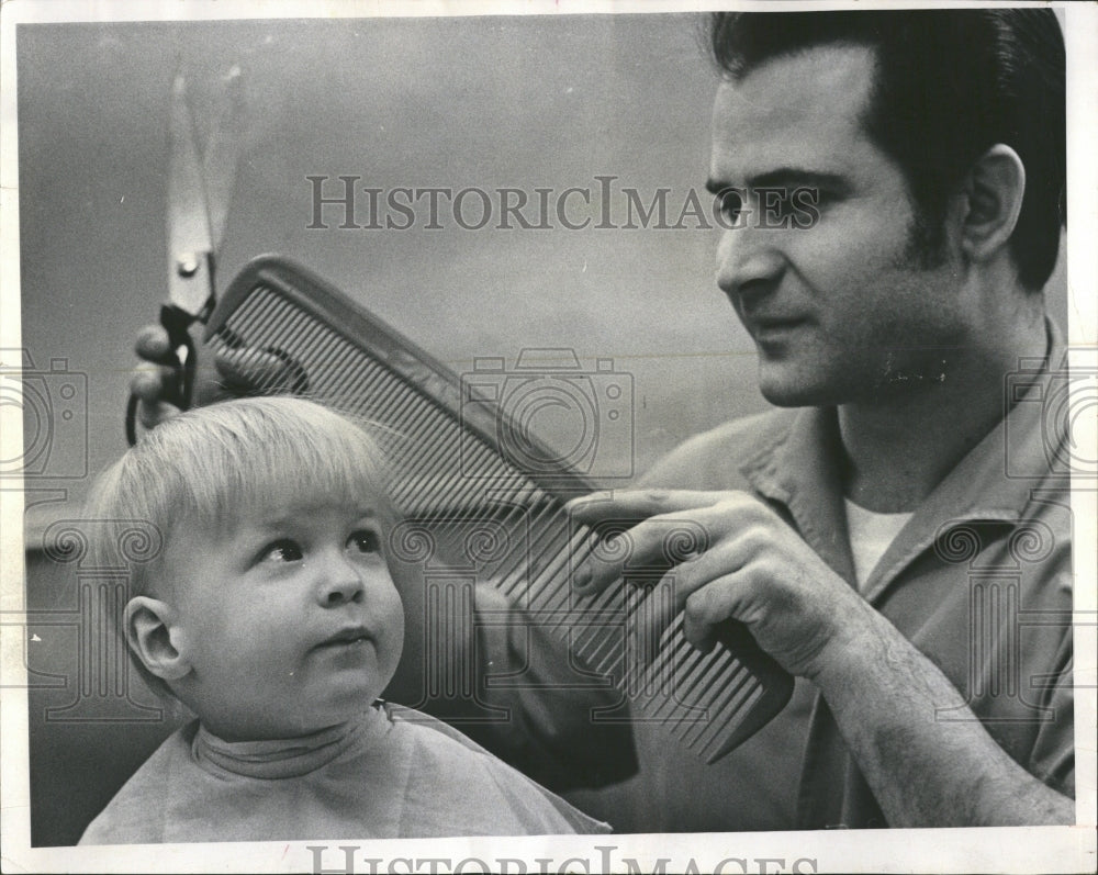 1967 Press Photo John Jaqua Gets His First Hair Cut - RRV39529 - Historic Images