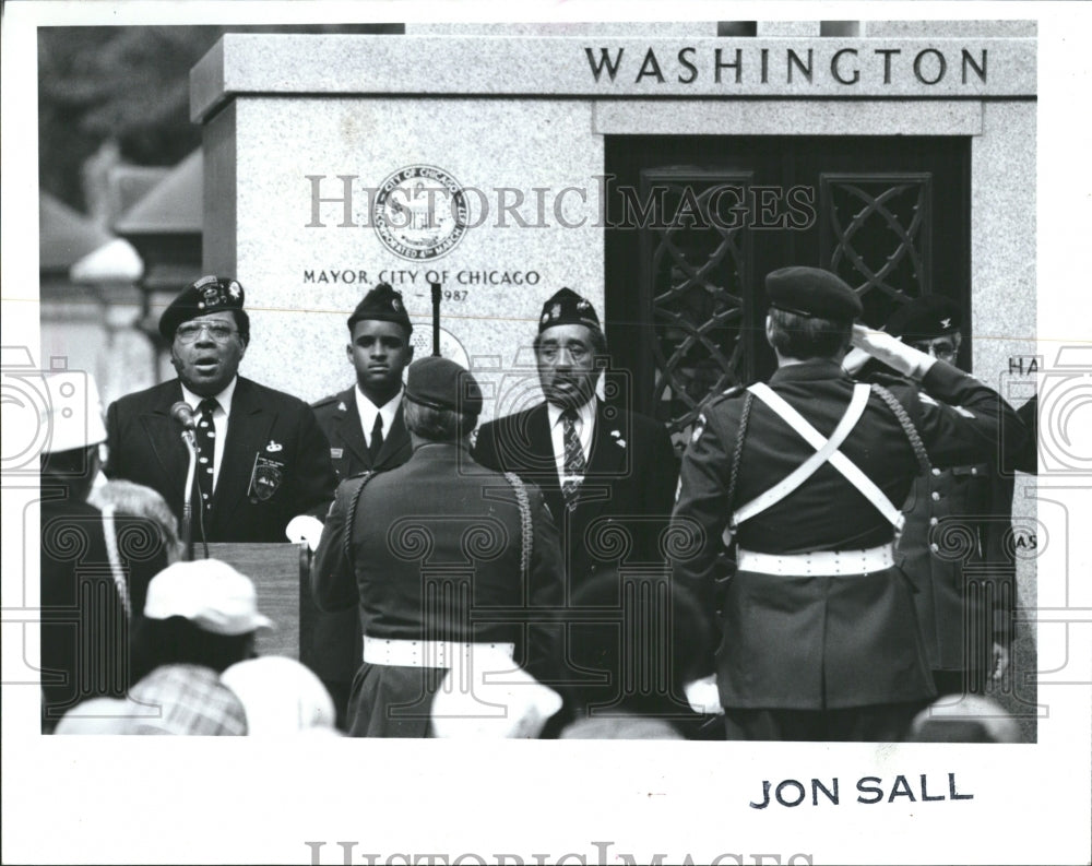 1992 Memorial Day services veteran Korean - Historic Images