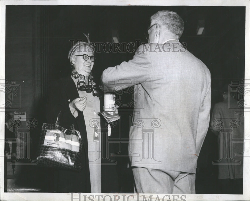 1957 National Retarded Children Week Donor - Historic Images