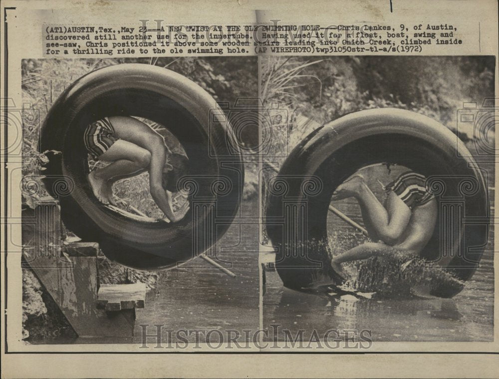 1972 Chris Dankes Innertube wooden Creek - Historic Images