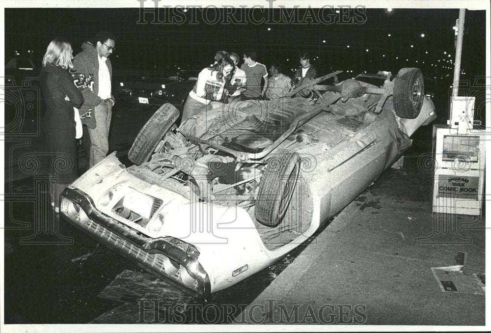 1980, Upside Down Vehicle Accident Shore Dri - RRV40881 - Historic Images