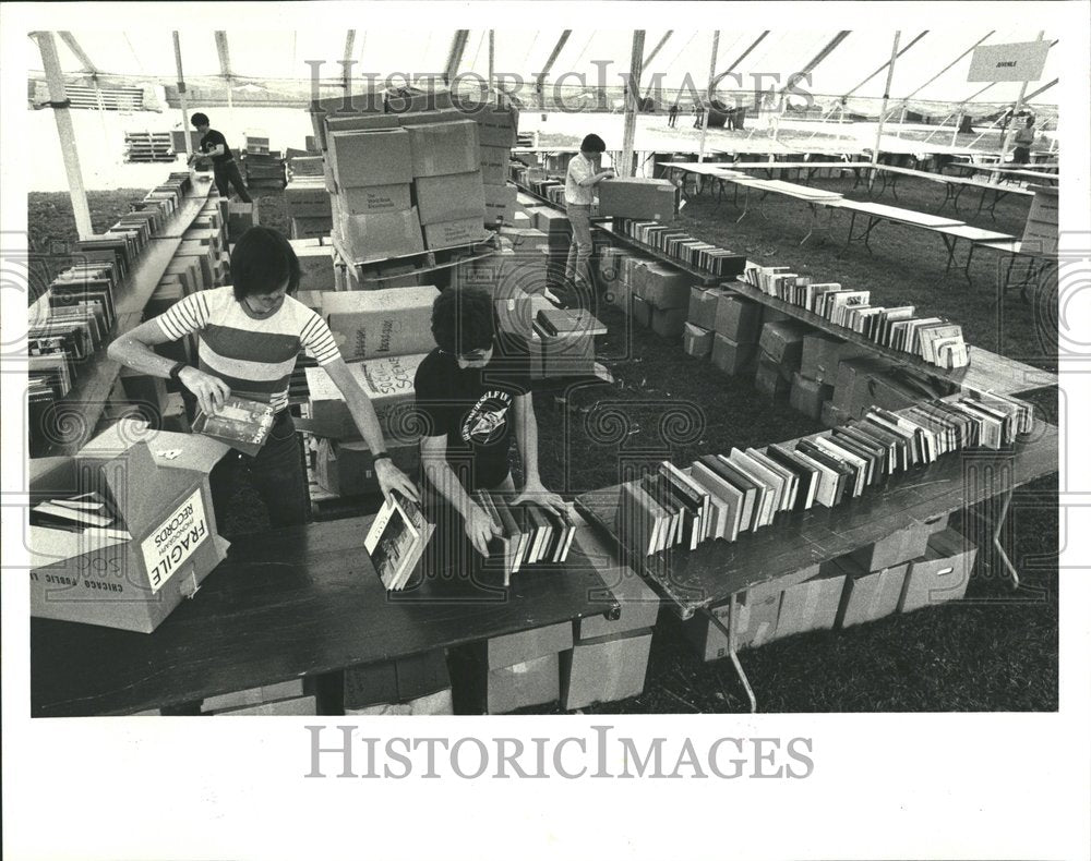 1980 Library Books Sale Volunteers Michigan - Historic Images