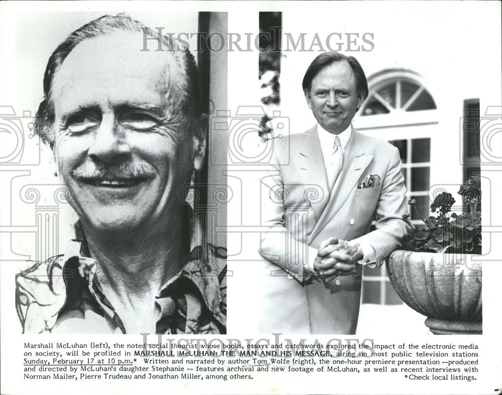 Press Photo Marshall McLuhan Man Message Tom Wolfe book - RRV42145 - Historic Images