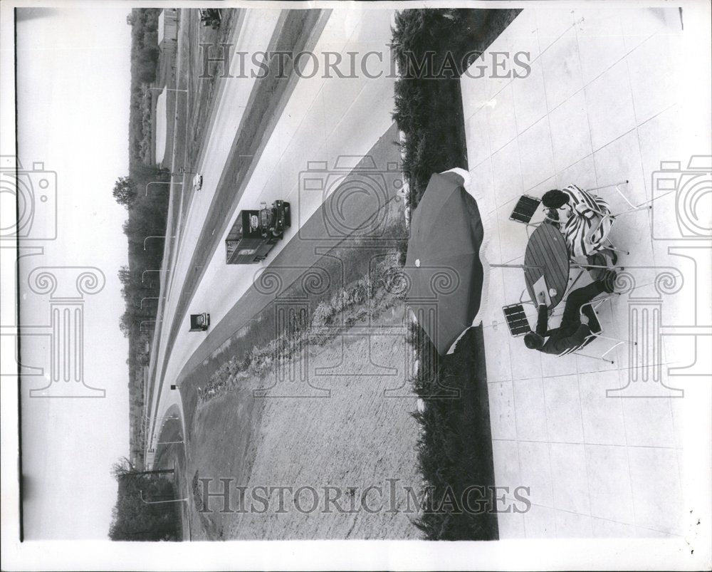 1959 Press Photo North Oasis restaurant tables umbrella - RRV42217 - Historic Images