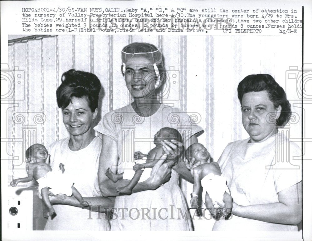 1965 Valley Presbyterian Hospital nursery - Historic Images