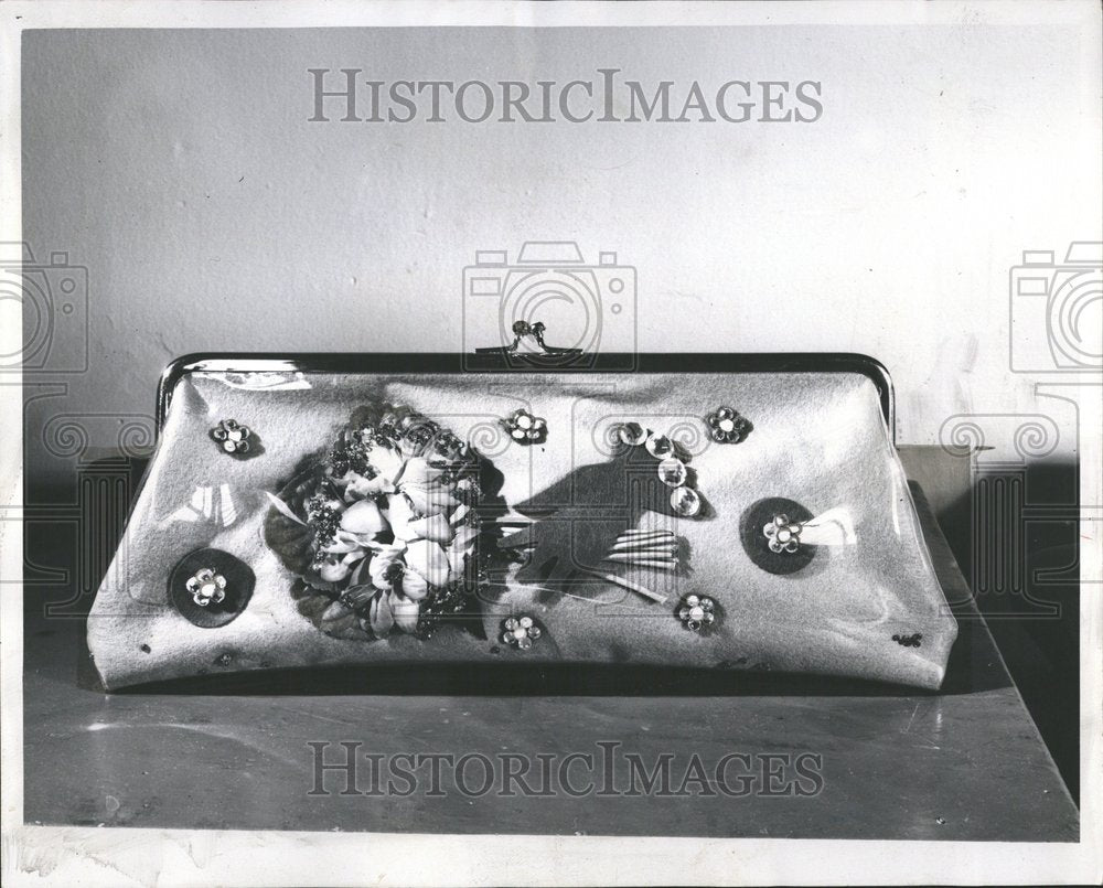 1955 Flowers glass Violets Joseph Clutch - Historic Images